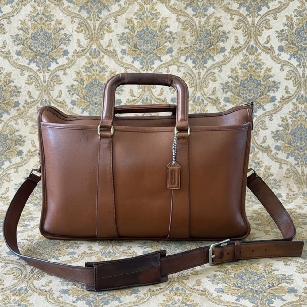 Vintage 1997 Coach Embassy Briefcase 5282 British Tan Leather Made in USA